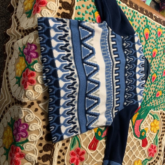 VTG 90’s Aztec Fleece jacket “Climate Zone” corduroy collar and sleeve cuffs MED - Picture 6 of 8